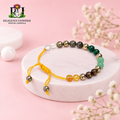Natural Dhan Yog Adjustable Bracelet | Pyrite, Citrine, Tiger Eye, Green Aventurine & Clear Quartz Crystal Bracelet for Wealth, Prosperity & Success