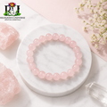 Rose Quartz Healing Bracelet | Natural Love & Emotional Healing Crystal Bracelet | Lab Certified Rose Quartz Bead Bracelet for Men & Women