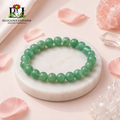 Green Aventurine Stone Bracelet for Luck, Prosperity & Heart Chakra Healing | 100% Original Natural Gemstone | Lab Certified | Premium Quality Stretch Bracelet