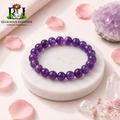 Amethyst Stone Bracelet for Men & Women |Lab Certified | Original Healing Crystal Beads for Peace, Protection & Spiritual Growth
