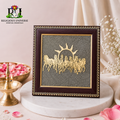 7 Running Horses with Rising Sun Wooden style Frame Wall Decor | Vastu & Positive Energy Decorative Art for Home & Office