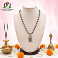 Karungali Silver Cap Mala with Lord Murugan Pendant | Spiritual Black Bead Necklace