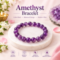 Amethyst Stone Bracelet for Men & Women |Lab Certified | Original Healing Crystal Beads for Peace, Protection & Spiritual Growth