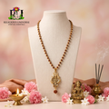 Rudraksh Golden Cap Mala with Om Shiv Trishool Pendant | Spiritual Protection & Divine Energy Mala