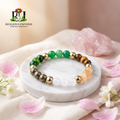 Dhanyog Crystal Healing Bracelet | Wealth, Prosperity & Protection Bracelet | Natural Gemstone Stretch Bracelet for Men & Women | Lab Certified Spiritual Bracelet
