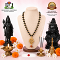 Karungali Golden Cap Shiv Trishool Mala | Original Karungali Wood Beads with Om Trishul Pendant | Spiritual Protection & Positive Energy Necklace